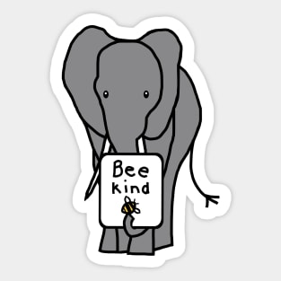 Gray Elephant says Bee Kind Sticker